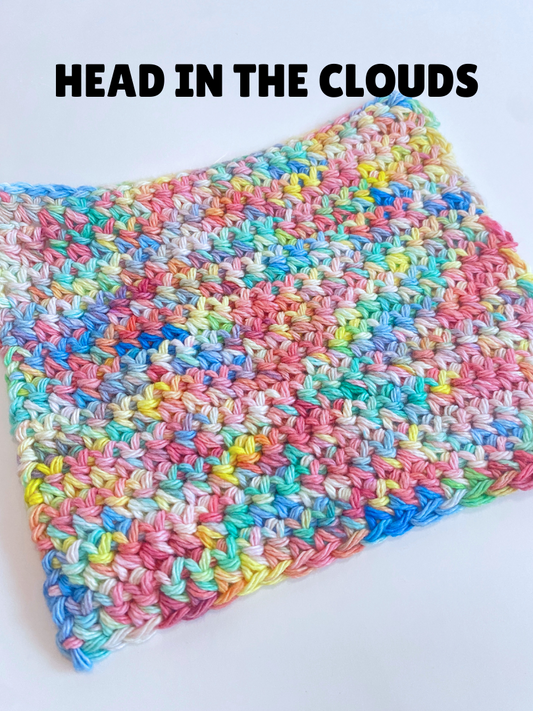 Hand Dyed Crochet Dish Cloth 100% Cotton Ice Dyed