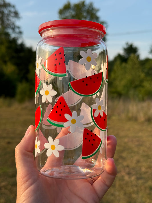 Watermelon 16 Ounce Acrylic Cup with Straw