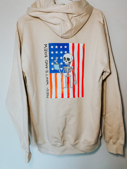 Red White and Brew Hoodie Adult Unisex Sizes